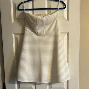Express Cream Ribbed Bustier Camisole